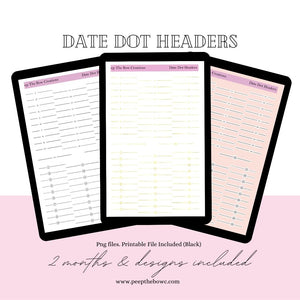 Date Dot Headers