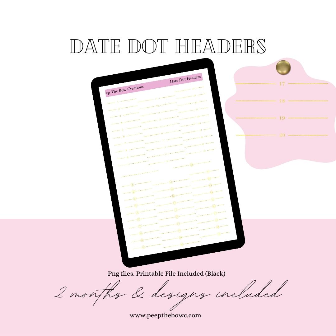 Date Dot Headers
