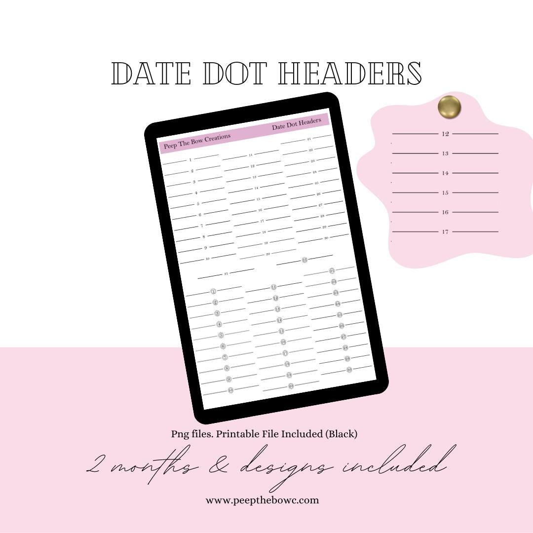 Date Dot Headers