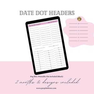 Date Dot Headers