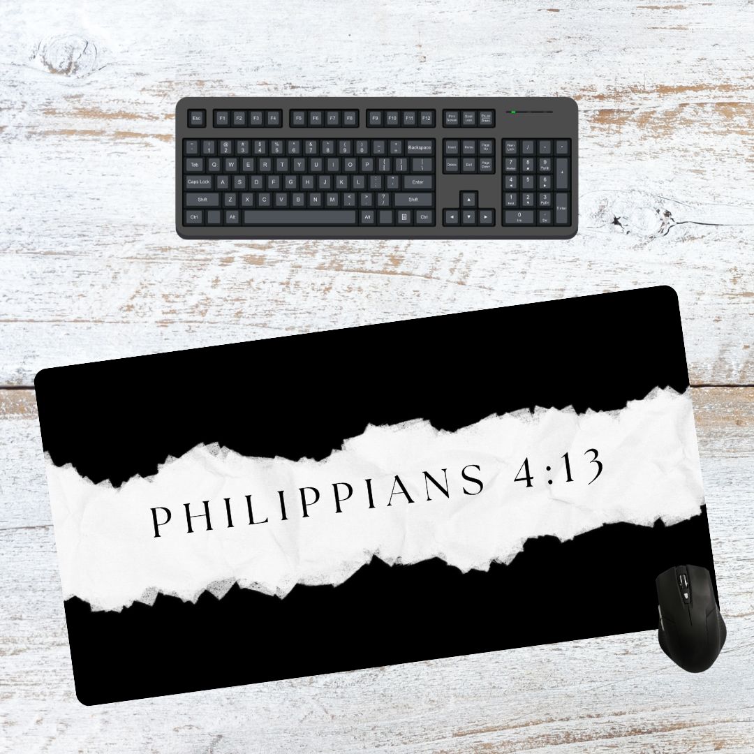 Philippians 4:13 Desk mouse pad