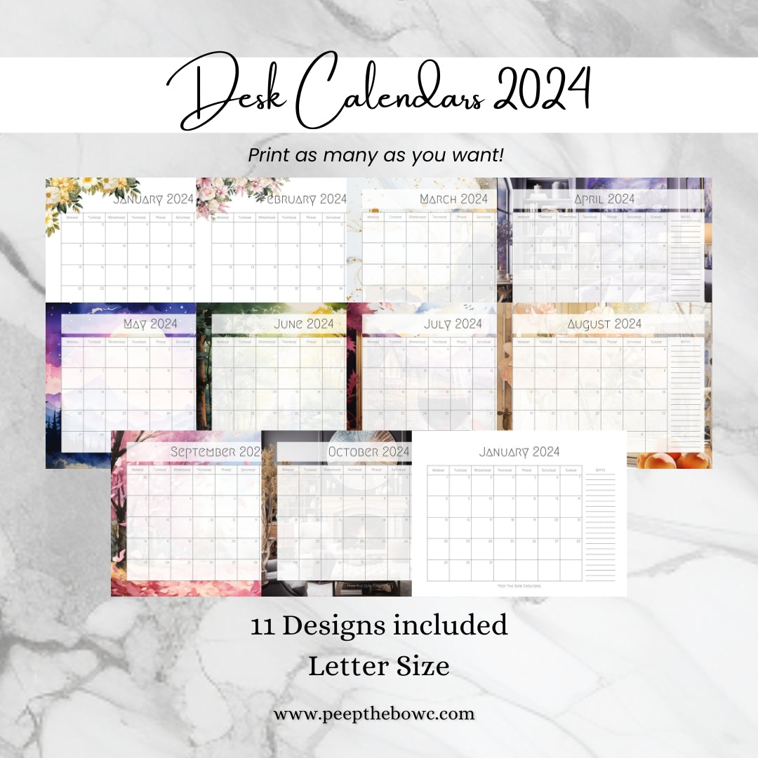 Desk Calendars 2024 - Printable