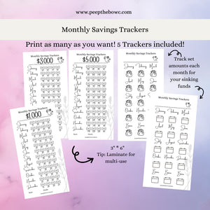 Monthly Savings Trackers on demand!