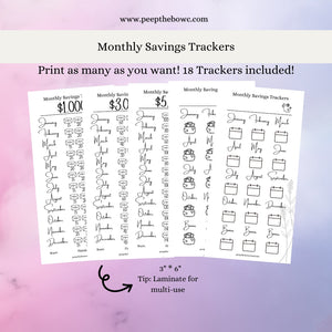 Monthly Savings Trackers on demand!
