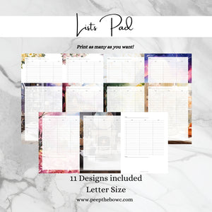 List Pad - Printable