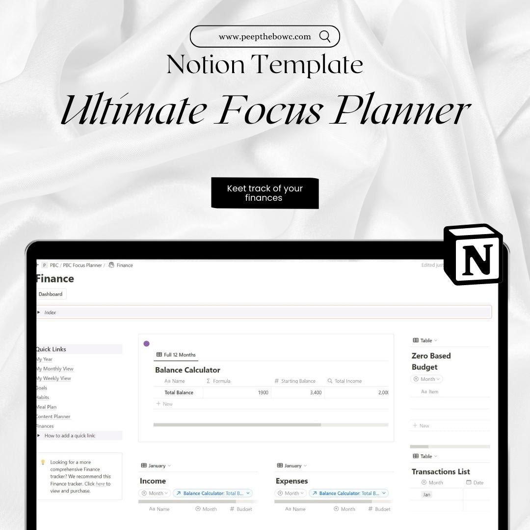 Notion Ultimate Focus Planner