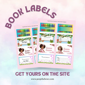 Book Labels - Printable and Canva Template included.