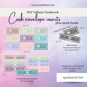 DIY Cash Vellum/Cardstock Envelope Inserts