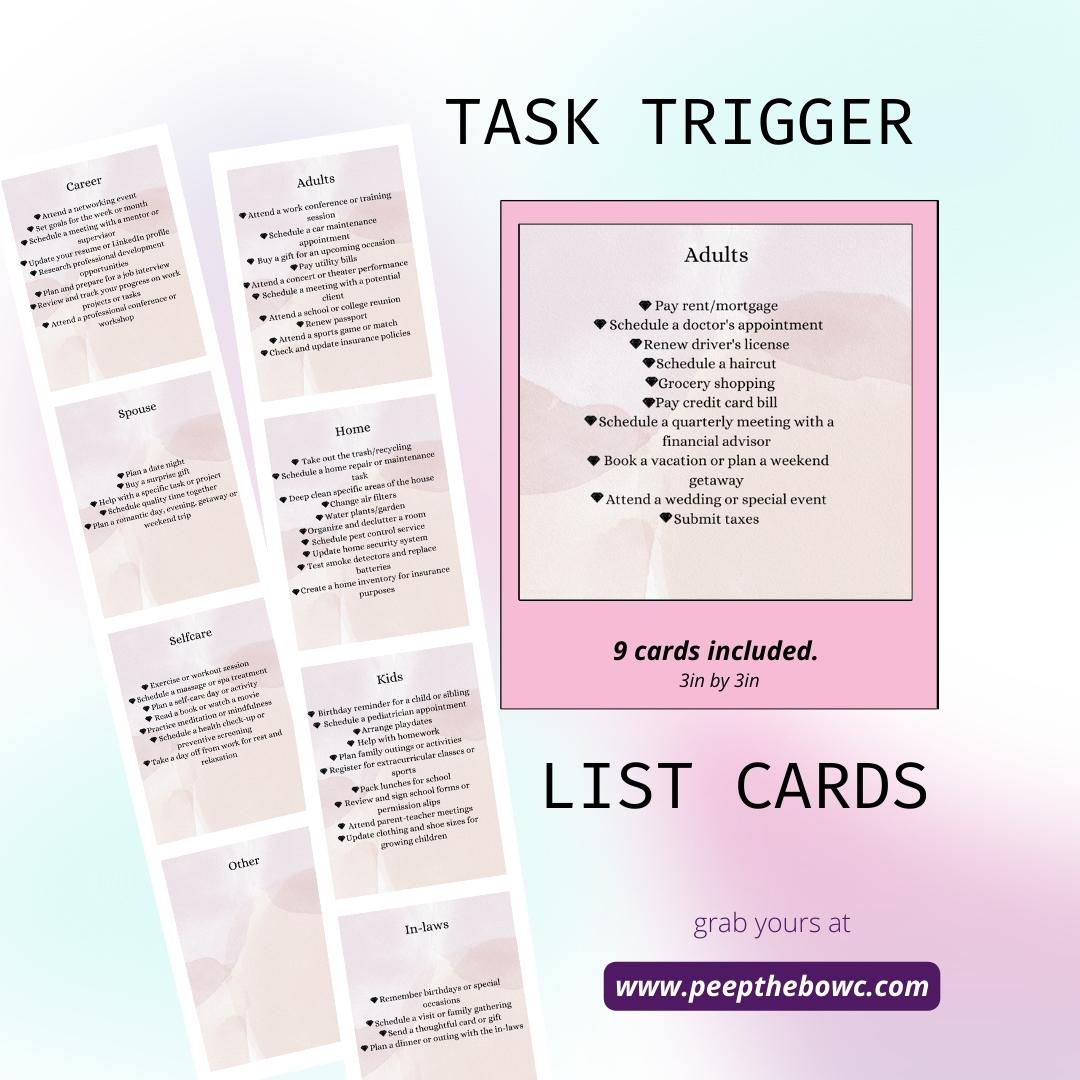Task Trigger list cards - Digital