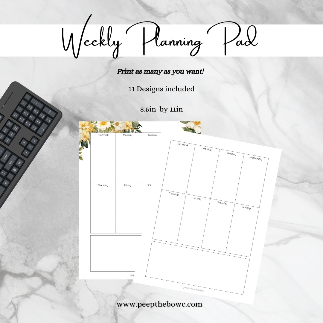 Weekly Planning Pad - Printable