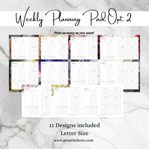Weekly Planning Pad Option 2 - Printable