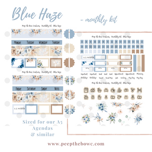 Blue Haze A5 Monthly Kit - PRINTABLE