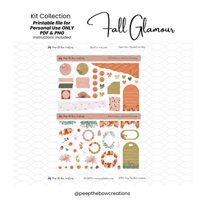 Fall Glamour Printable Journaling Sticker Kit