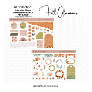 Fall Glamour Printable Journaling Sticker Kit