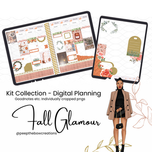 Fall Glamour Digital Weekly & Journal Planner Kit