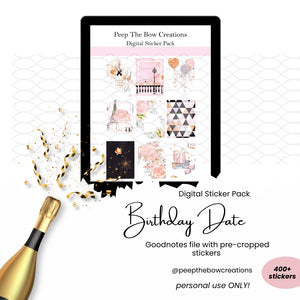 Birthday Date Digital Sticker Pack DSP-12