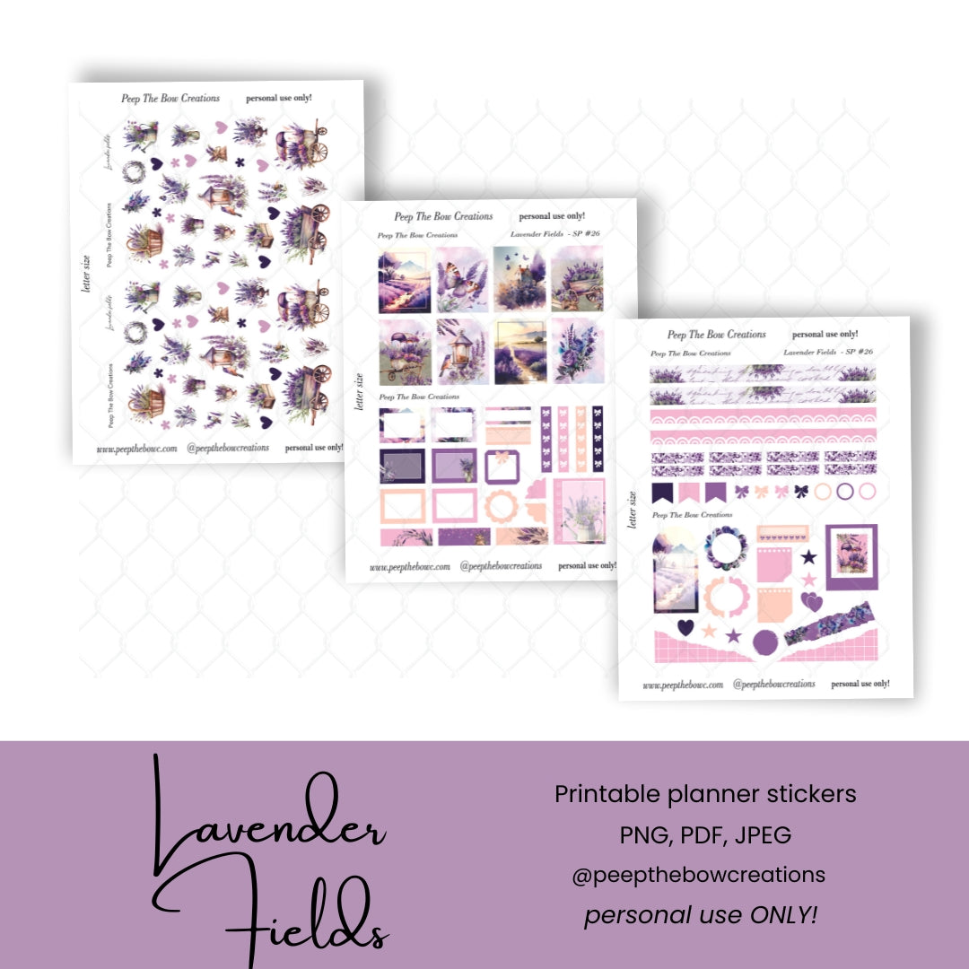 Lavender Fields Stickers DSP-26