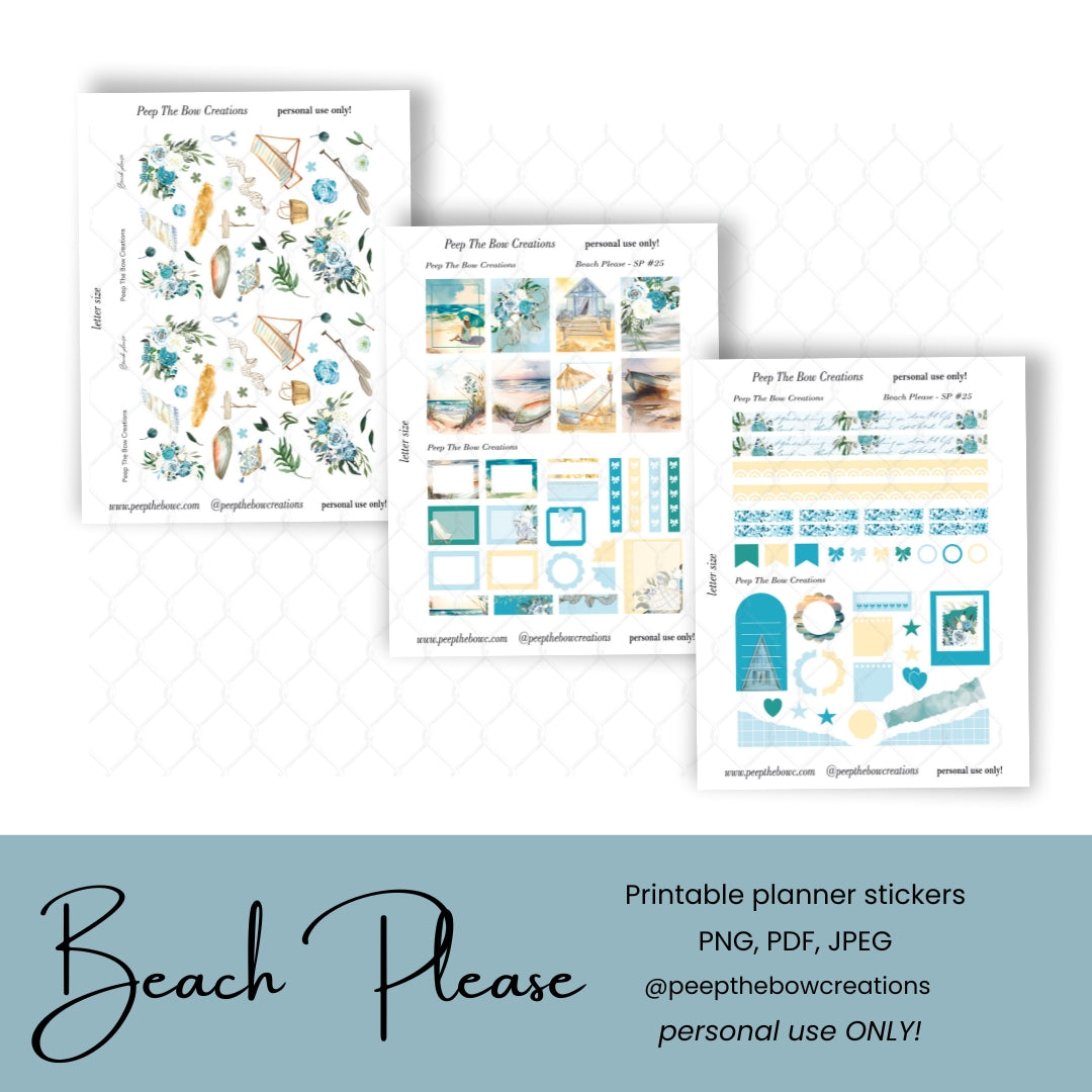 Beach Please Stickers DSP-25