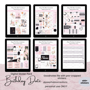 Birthday Date Digital Sticker Pack DSP-12