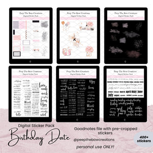 Birthday Date Digital Sticker Pack DSP-12