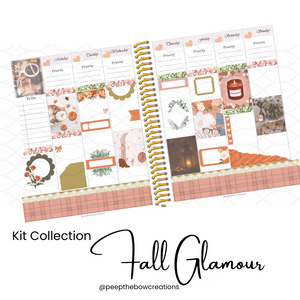 Fall Glamour Printable Vertical Weekly Planner Sticker Kit