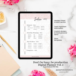 Don't by busy; be productive Digital Planner Vol. 2