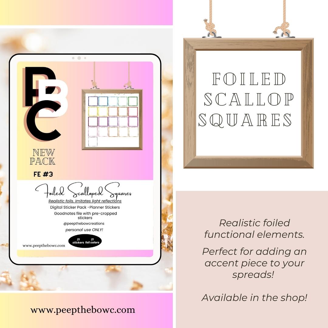 Foiled Scalloped Squares