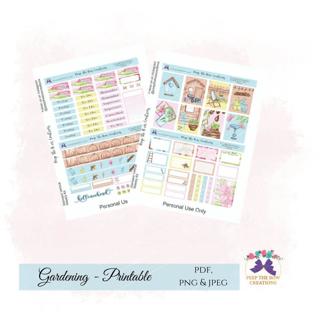 Gardening Sticker Kit - PRINTABLE