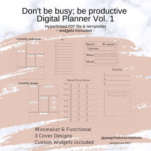 Don't by busy; be productive Digital Planner V1