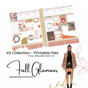 Fall Glamour Printable Vertical Weekly Planner Sticker Kit