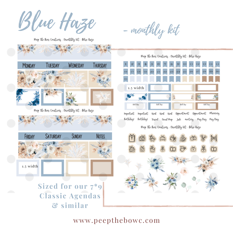 Blue Haze Classic Monthly Kit - PRINTABLE