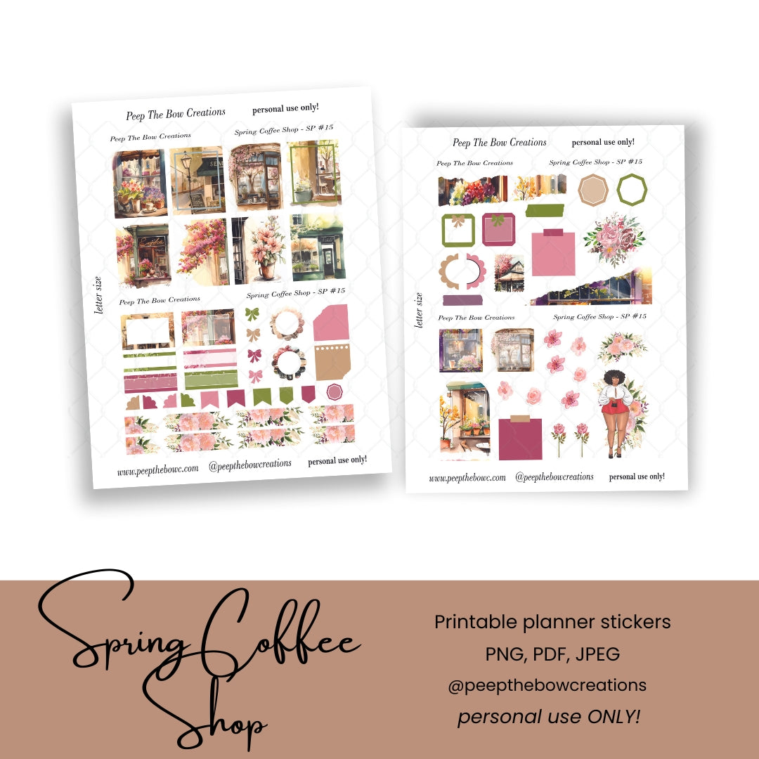 Spring Coffee Shop Stickers DSP-15