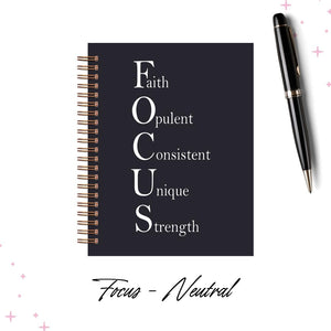 White on Black Focus Planner