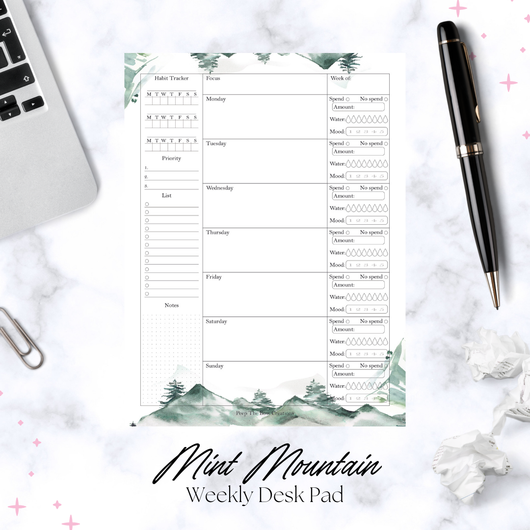 Weekly Desk Planners
