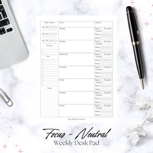 Weekly Desk Planners