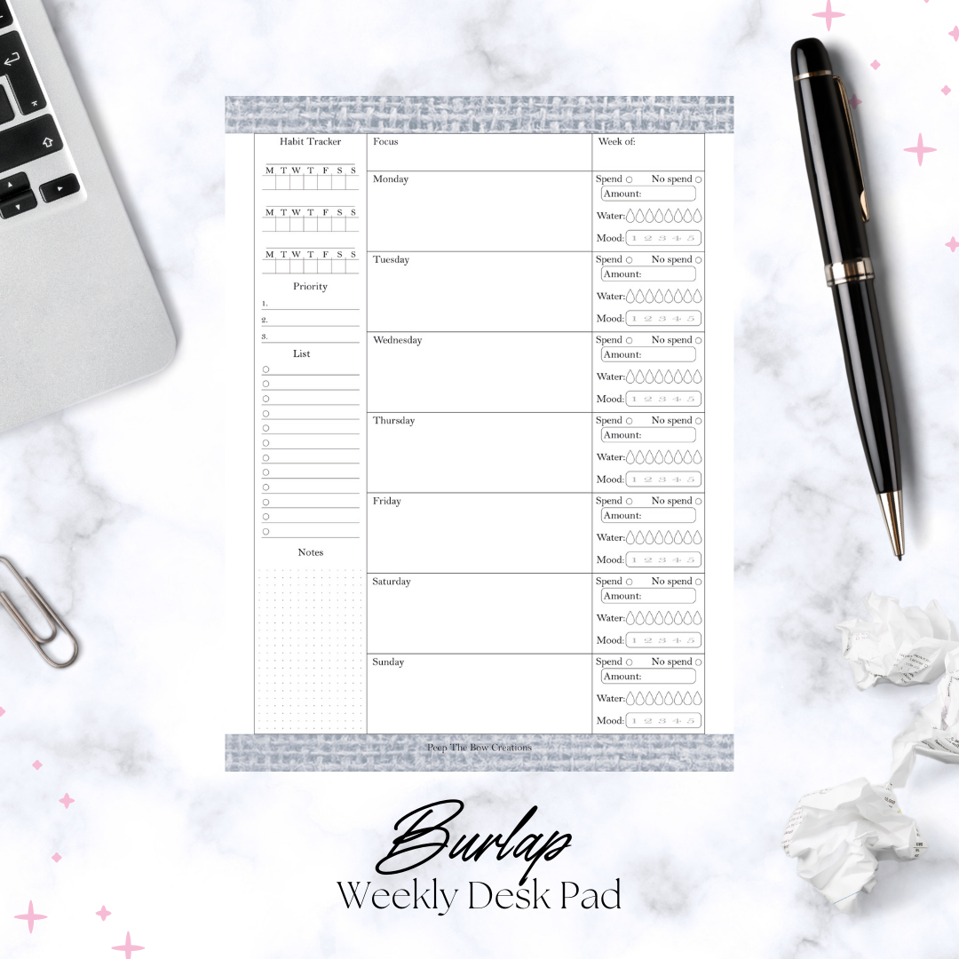 Weekly Desk Planners
