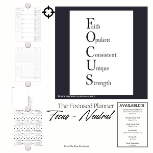 Black on White Focus Planner
