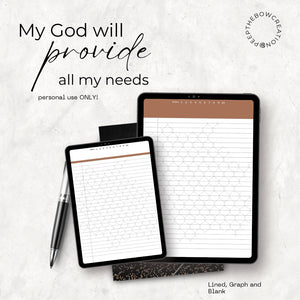My God Will Provide Notebook